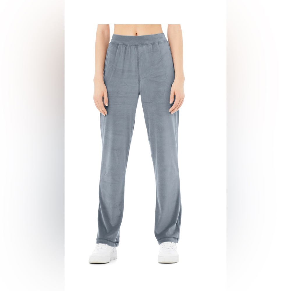 Alo Velour High-Waist Glimmer Wide Leg Pant